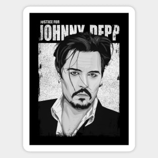 Justice for Johnny Depp Poster BW Magnet